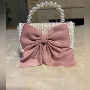 Willow & Ruby  Pink and White Bow Bag